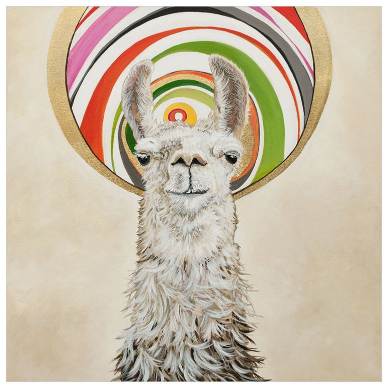 Psychedelic Llama on Canvas or Paper — Paige Holland -Artist